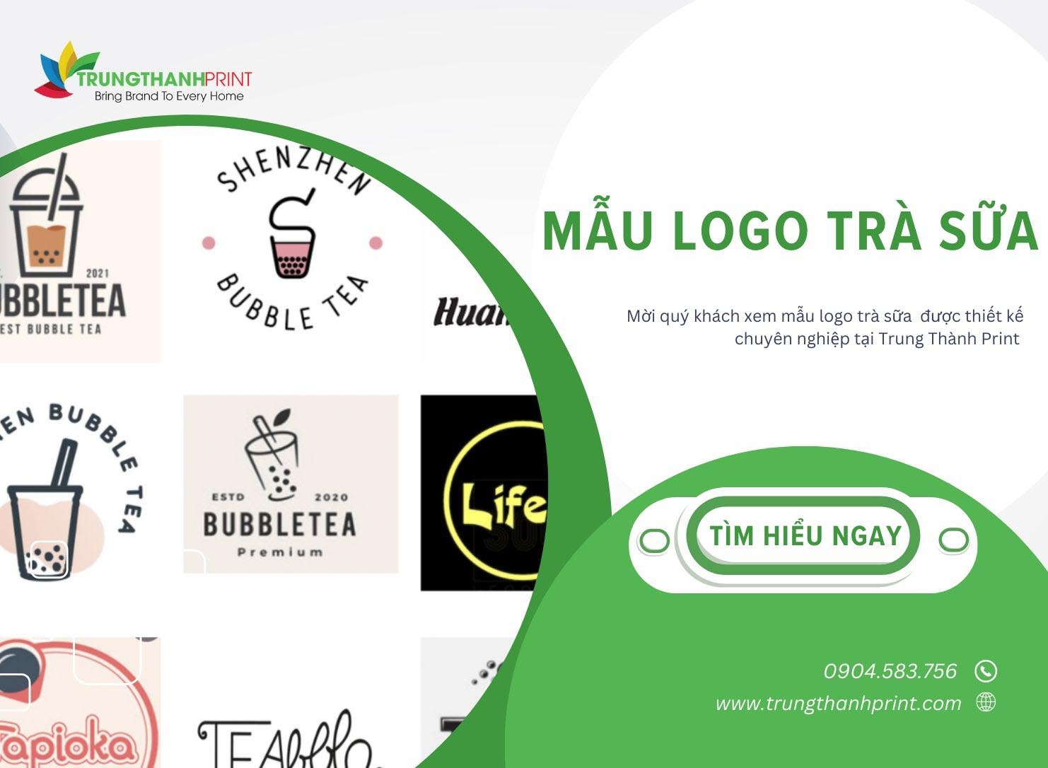 Mẫu Logo Trà Sữa Cute