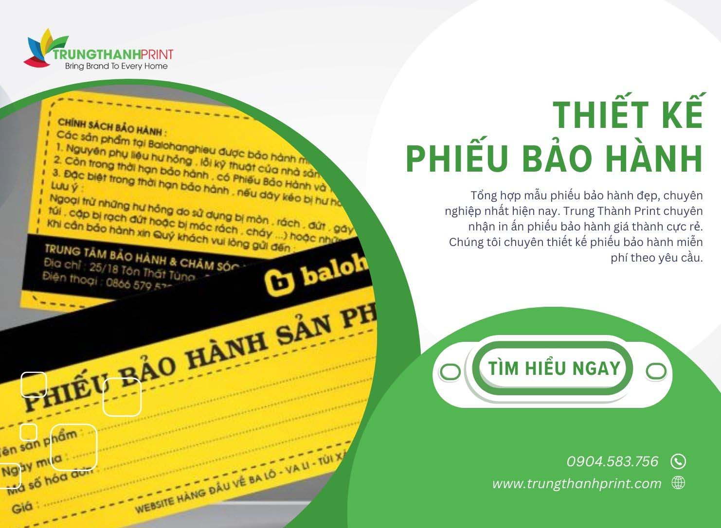 Mẫu Phiếu Bảo Hành Đẹp