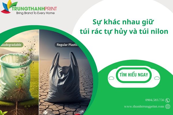 Sự khác nhau giữ túi rác tự hủy và túi nilon